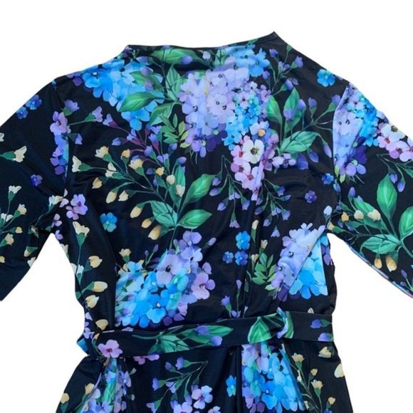 Black Floral Peter Alexander Robe Size XS - Picture 4 of 9
